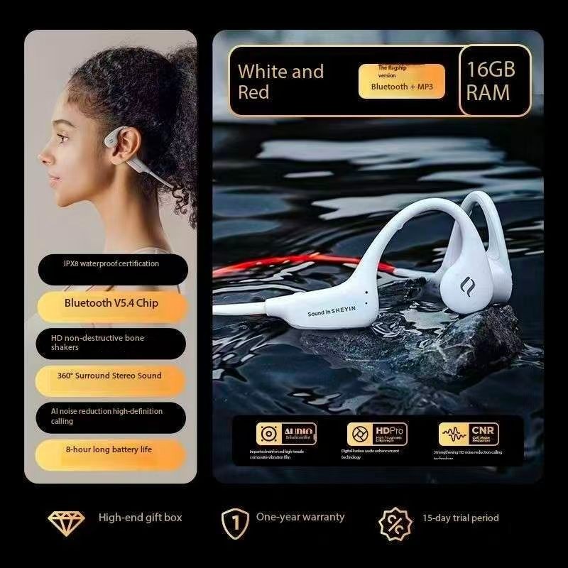 SHEYIN X6 Bone Conduction Bluetooth Headphones with Ultra Long Battery Life