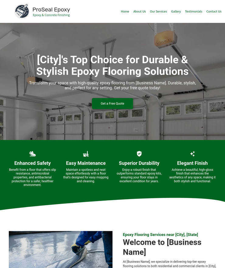 Epoxy Flooring Business Website *SEE FULL DESCRIPTION*