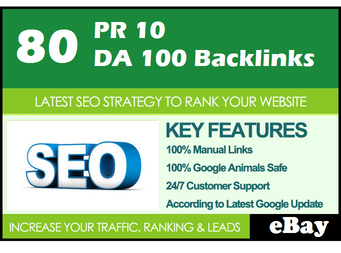 80 Unique PR10-PR6 SEO Backlinks On DA100-DA50 Websites . SEO