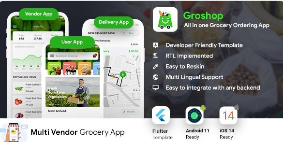 GroShop v1.0.0 – Grocery Flutter application