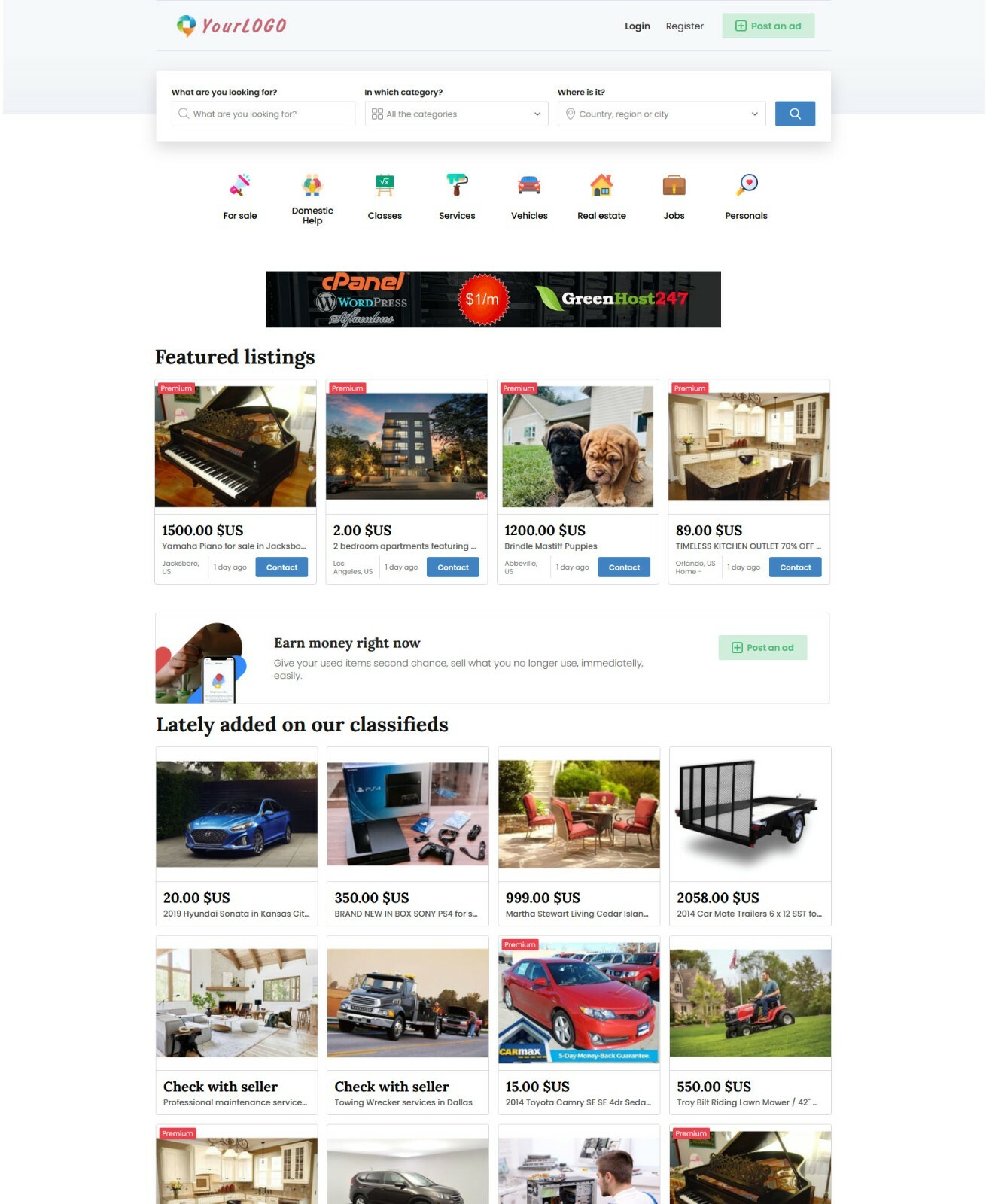 Classified Ads Website + Free Hosting and Installation