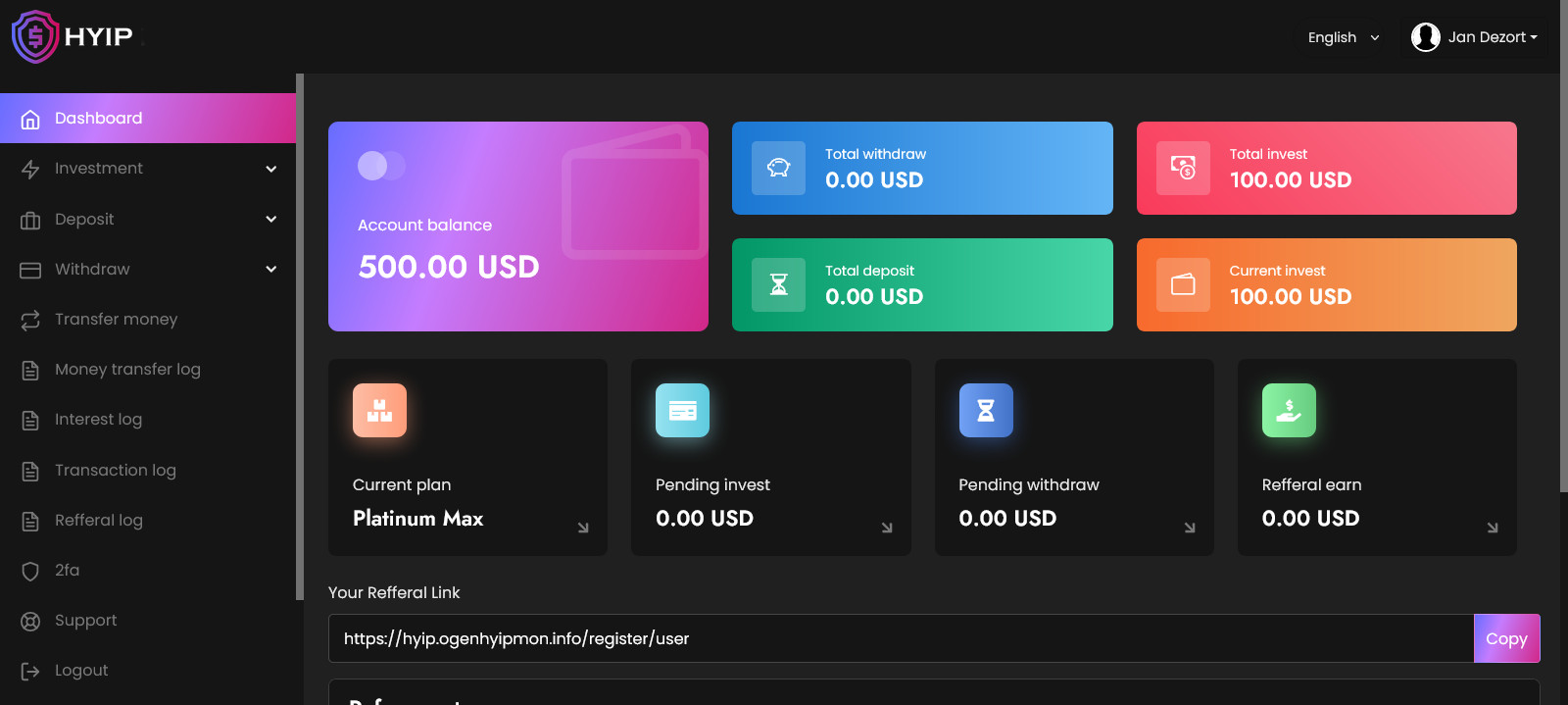 💥 Stable HYIP Investment Management Platform 💥