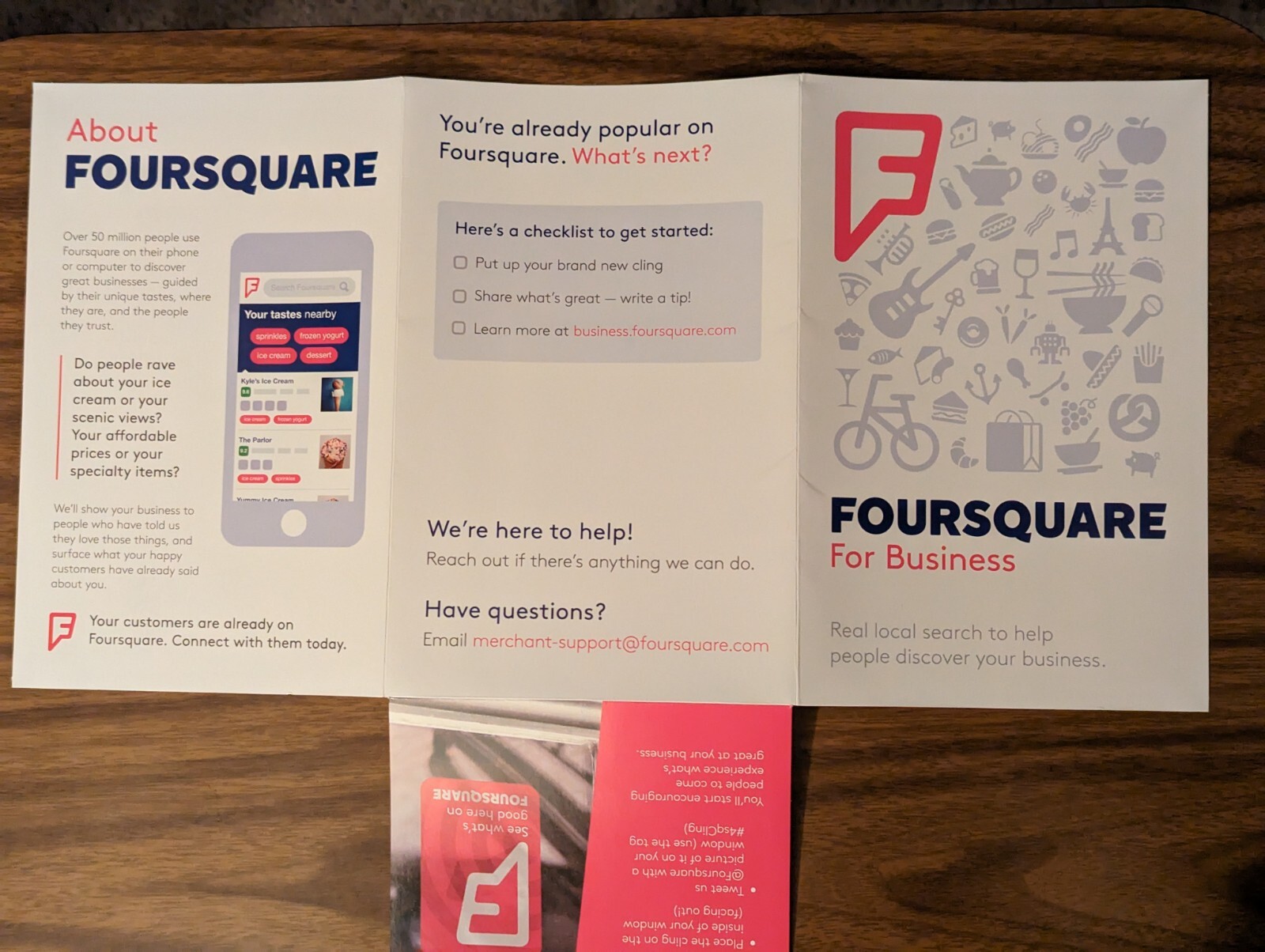 Original Marketing Mailer From Four Square Mobil App – 2009 & Window Sticker