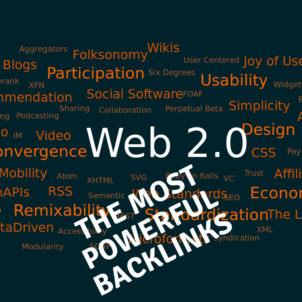 1,000 Web 2.0 backlinks. Most powerful backlinks! Limited Time Offer!!