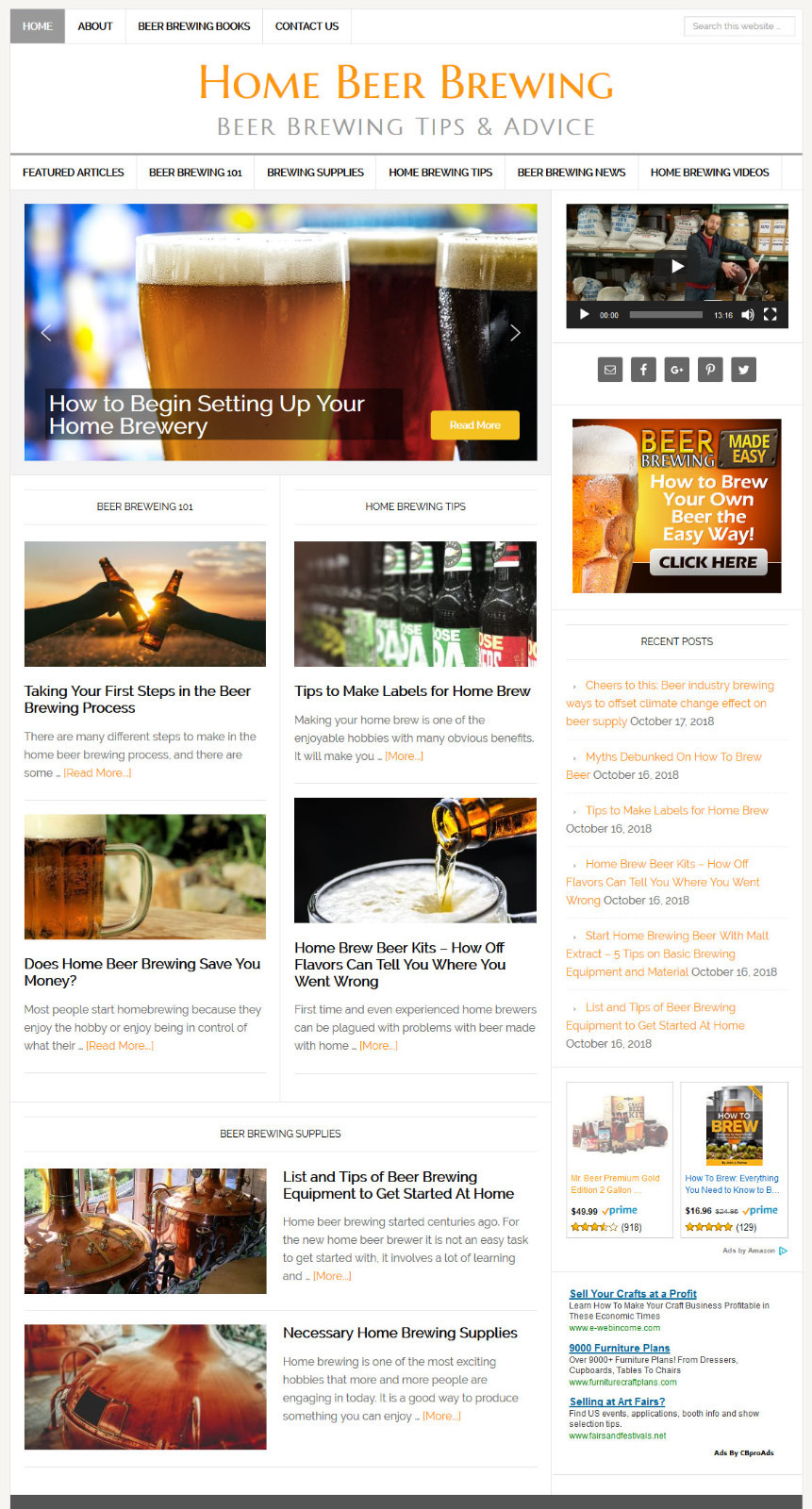 * HOMEBREWING CRAFT BEER BREWING * blog website business for sale AUTO UPDATING