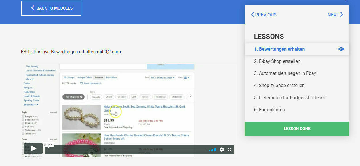 Dropshipping System with EBAY – Make Money Online Financial Free 120 Videos