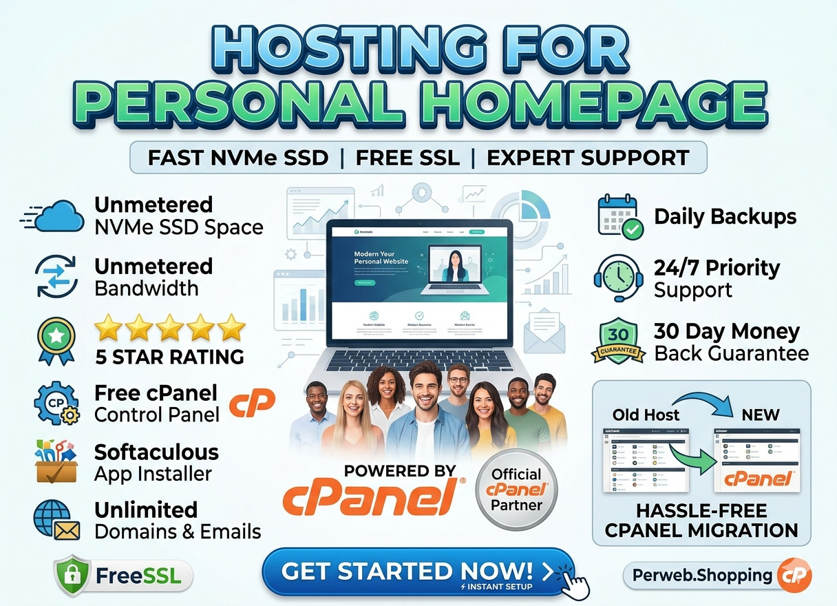 Hosting for Personal Homepage – 🌐Unlimited SSD + SSL + Emails | Only $14.99/Yr