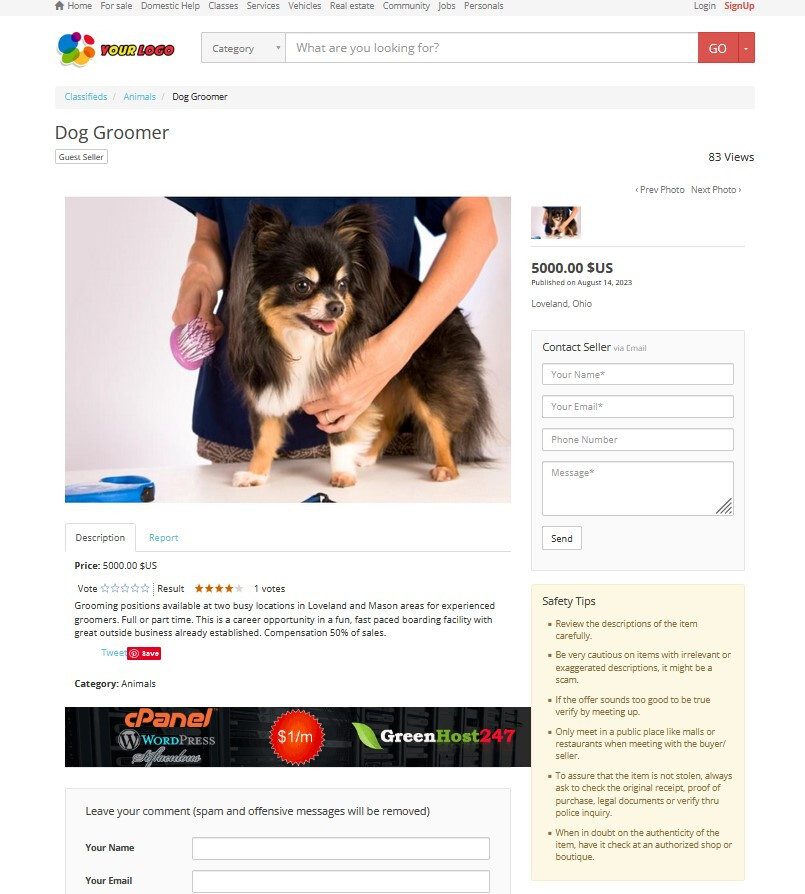 Local Classified Ads Website – Free Install + Hosting