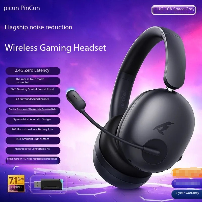 Pincun UG10A Over-Ear Active Noise-Canceling Gaming Headset-56dB Noise Reducton