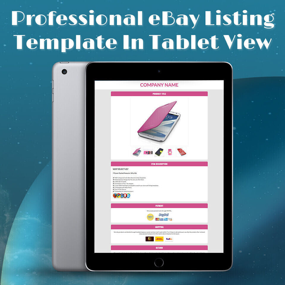 eBay Mobile Responsive Template Auction Listing Professional 2019 Design HTML