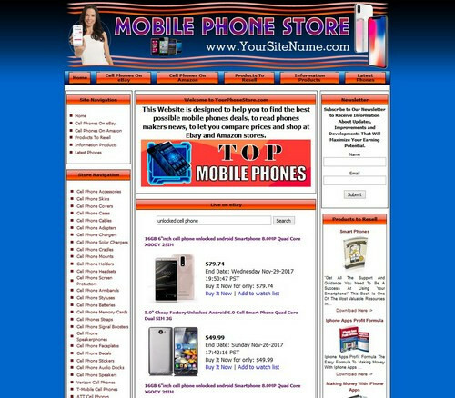 iPhone, Unlocked Android Cell Phone Smartphones Store Business Website for Sale