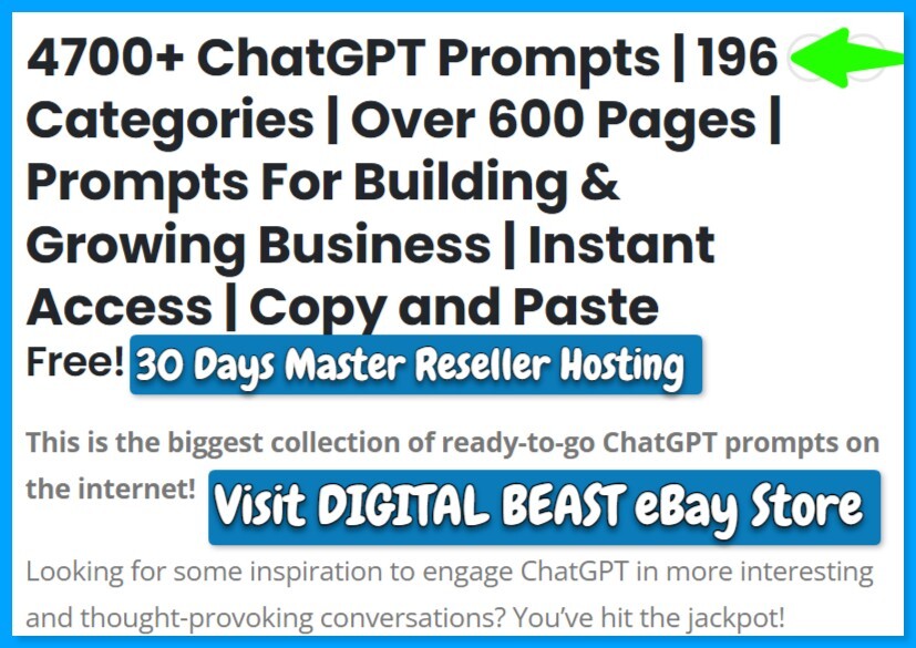 4700 ChatGPT Prompts Your Ai Business Solution w/30 Days FREE Master Hosting