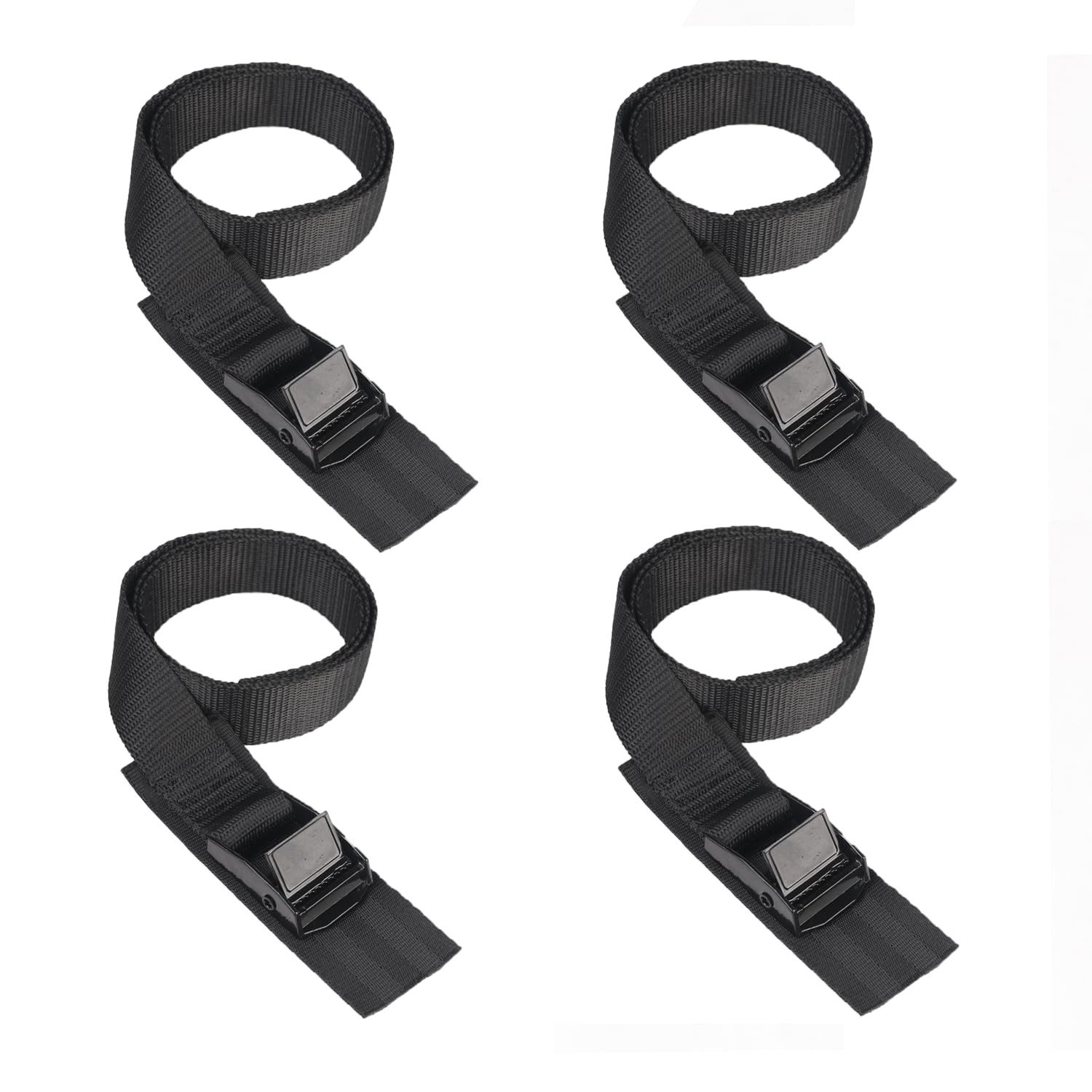 MAGARROW Lashing Straps with Cam Buckle, 2 Feet, 1 Inch Wide, Black, 4-Pack