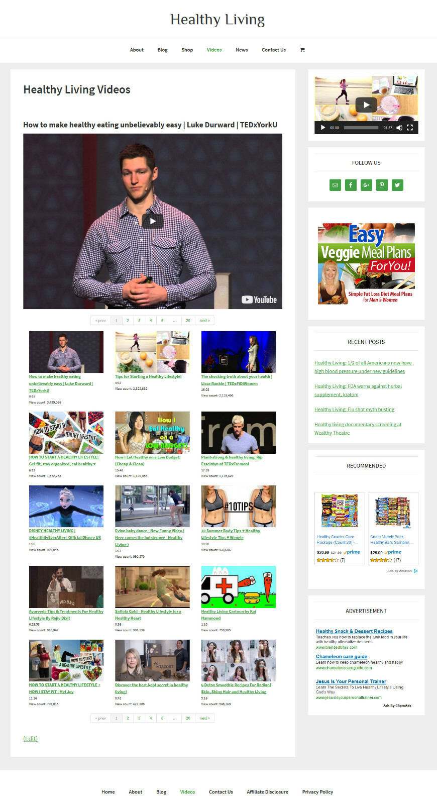 * HEALTHY LIVING * store blog affiliate website business for sale AUTO CONTENT!