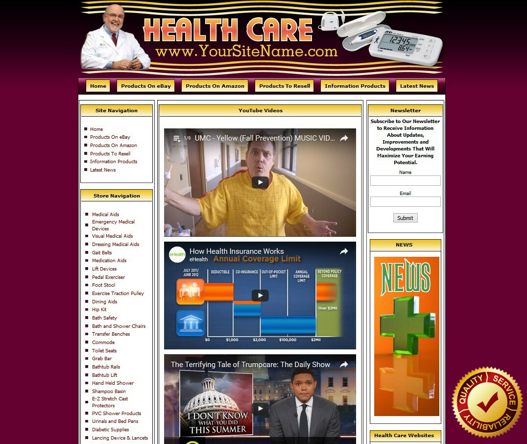 HEALTH CARE STORE WEBSITE