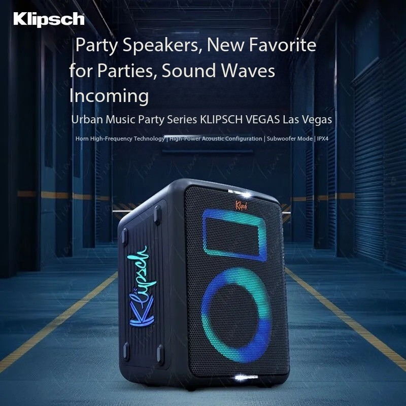 100W Portable Party Speaker System Colorful Disco Lighting Stereo Loud with Mic