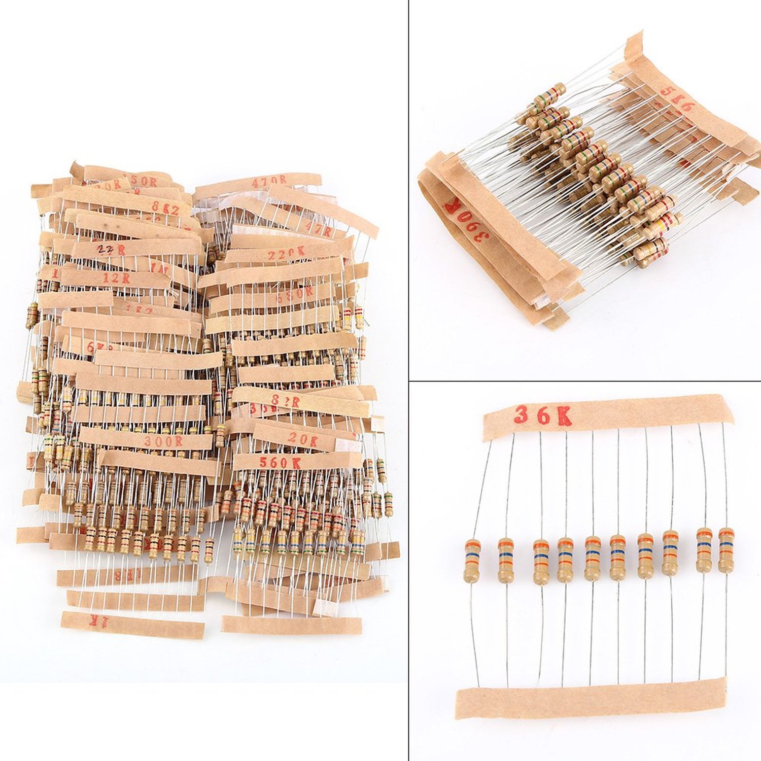 1000 Pcs 100 Values Resistor Kit, 5% 1/2 Watt Resistors Kit, Resistors Assort…