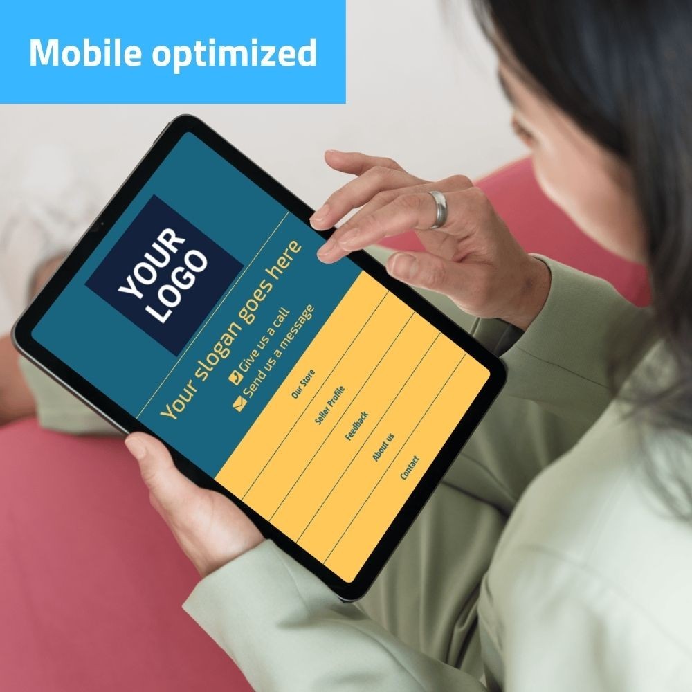 eBay Template – Responsive modern – blue/yellow – Mobile Optimized + Editor
