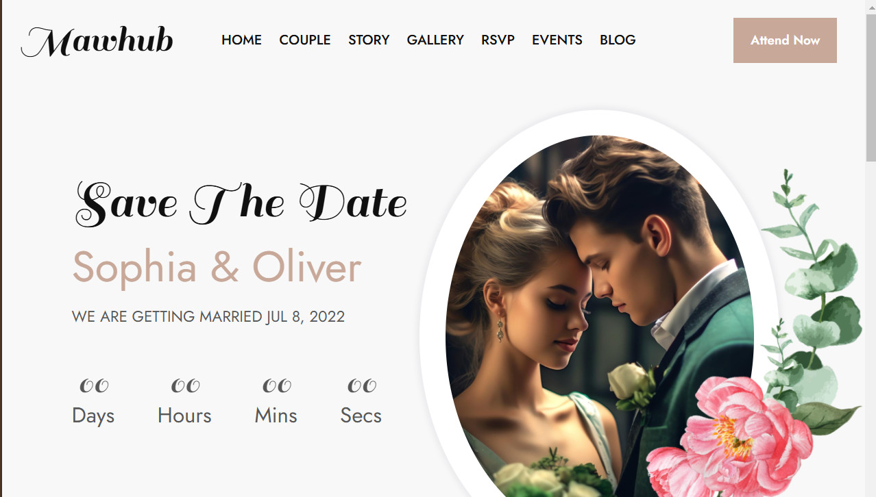 Rustic Wedding Invite / RSVP Website – Ready to Run + 1-Year Domain and Hosting