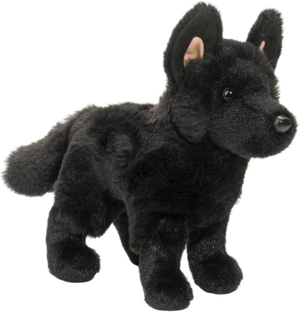 Douglas Harko Black German Shepherd Dog Plush Stuffed 8″ (20 cm) Long,
