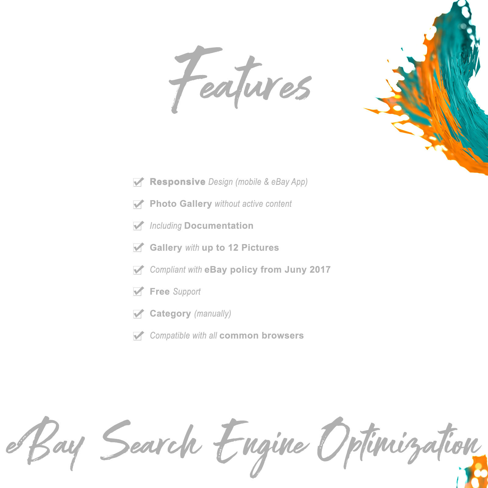 ebay Template, Store and Listing Template, eBay html template, FREE LOGO DESIGN