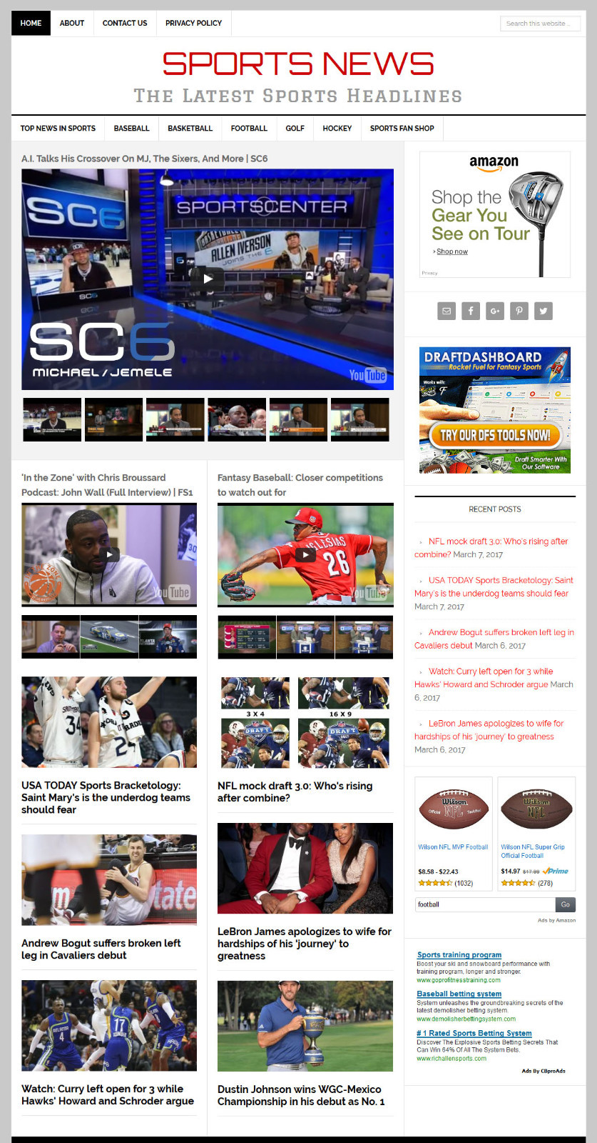 [NEW DESIGN] * SPORTS NEWS * blog website business for sale w/ AUTOMATIC CONTENT