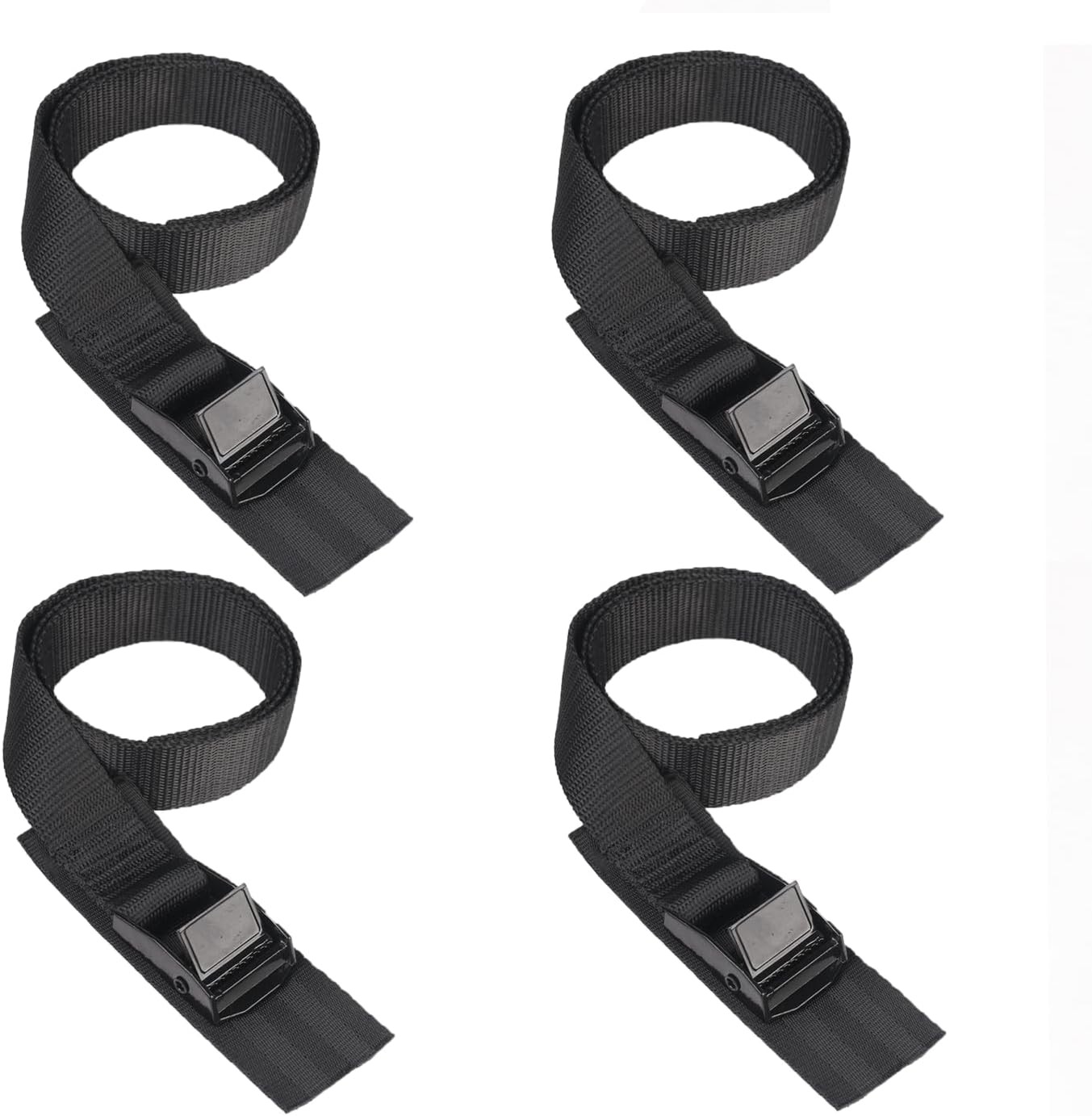 MAGARROW Lashing Straps with Cam Buckle, 2 Feet, 1 Inch Wide, Black, 4-Pack