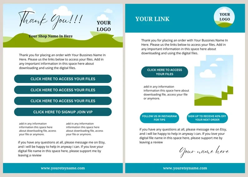 18 Editable Thank You Page Templates for Canva | Shop Thank You Bundle | Mockup
