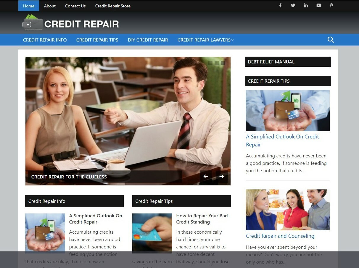 Profitable CREDIT REPAIR Turnkey Niche Website Business For Sale