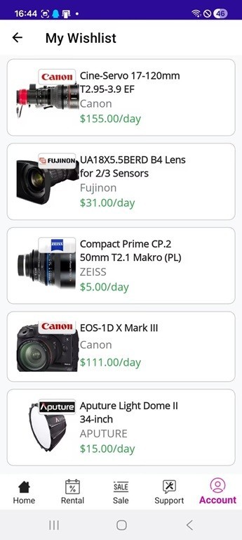 Equipment Rental Mobile app / (Android/iOS)
