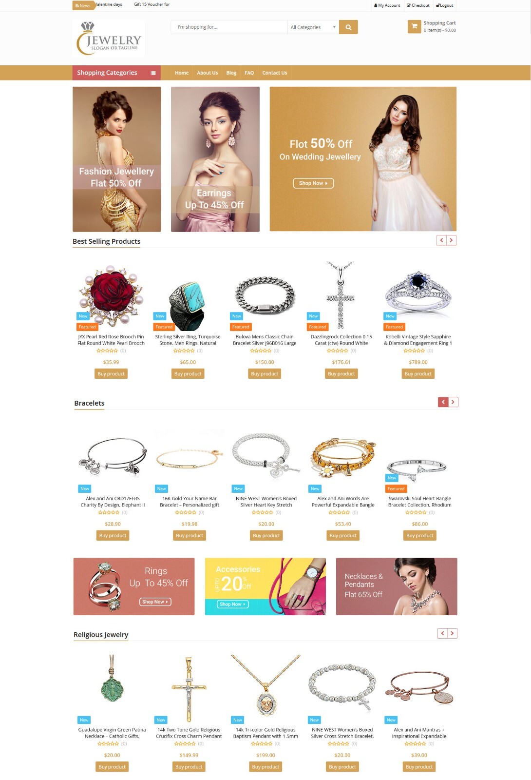 Jewelry Store – Amazon, Ali Affiliate / Dropship Website For Sale + Free Hosting