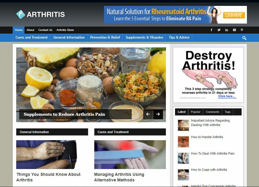 Arthritis Ready Made Website with PLR License | Make M oney Online From Home