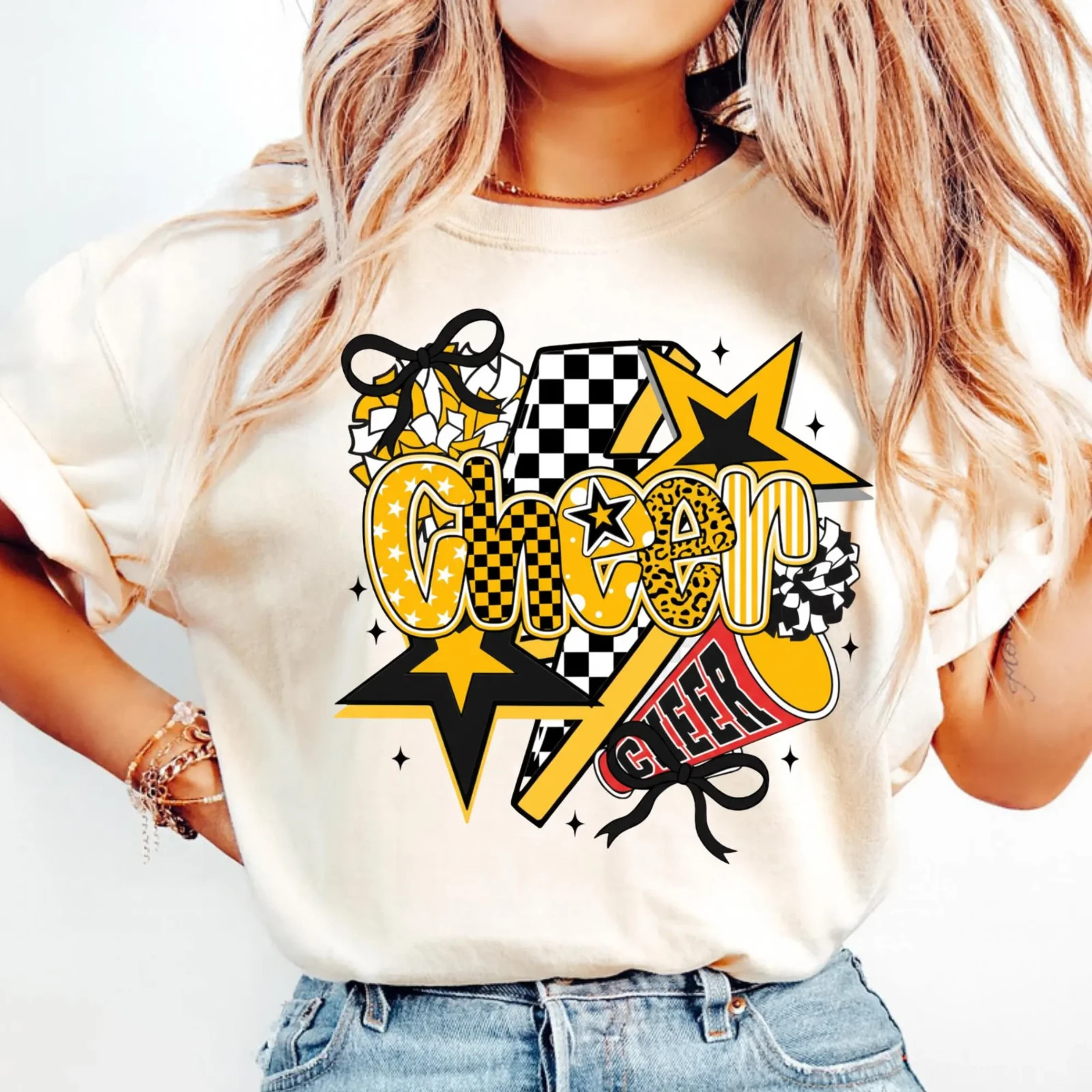 Cheer PNG Bundle: Retro Cheerleading Sublimation Designs (Digital Download)