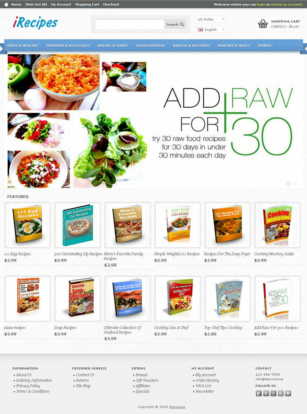 Recipes Books Store Website 50+ Books Loaded – Business In a Box