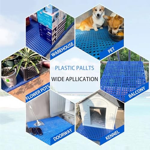 4 Pack Plastic Pallets Nestable Lightweight Waterproof Basement Garage Storage