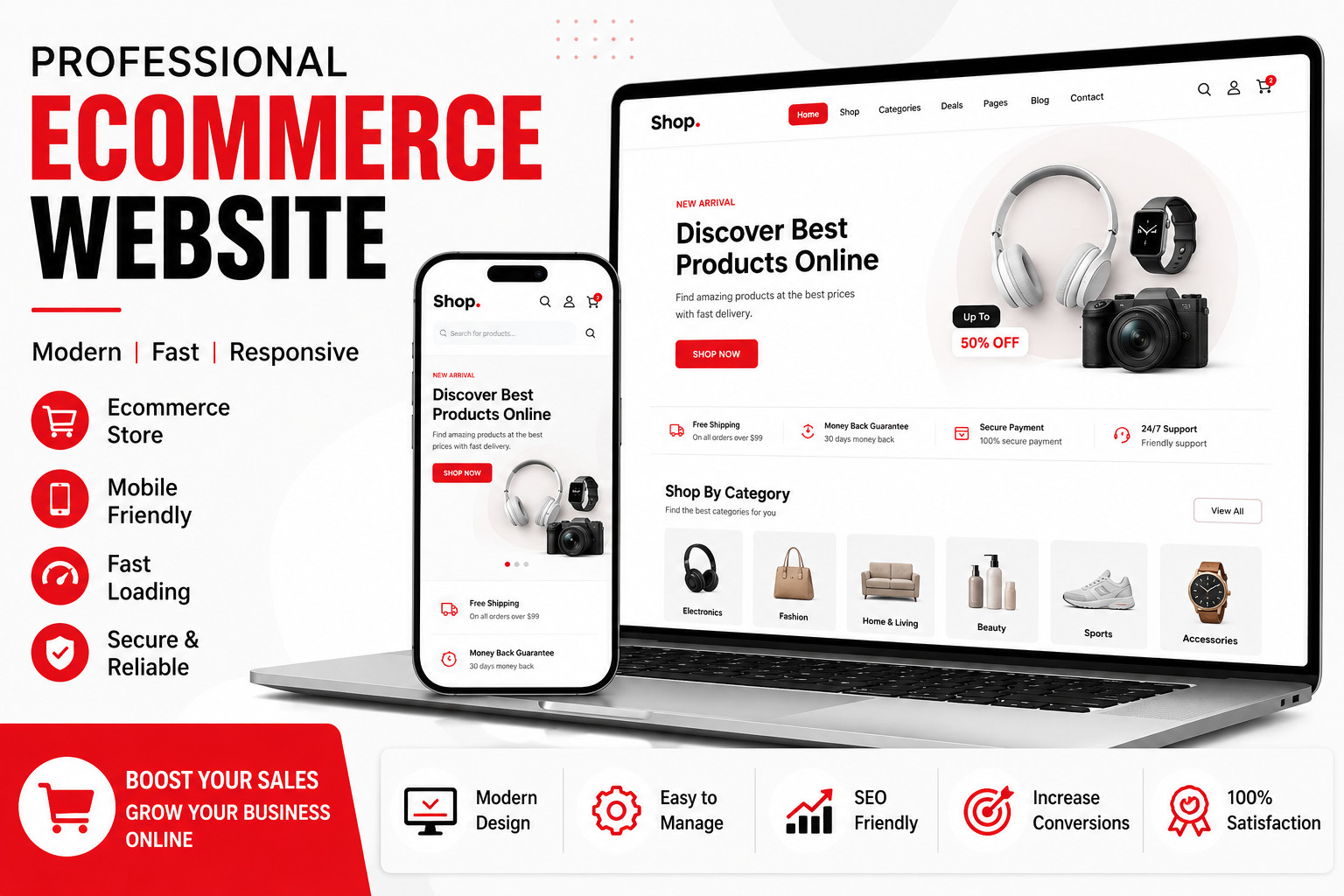 Professional Ecommerce Website Design | Custom Online Store | Mobile Friendly