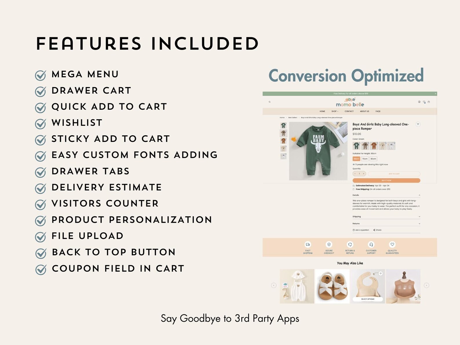 Momo Belle Shopify Theme, Baby Kids Boutique, Baby Store, Shopify Template 2.0