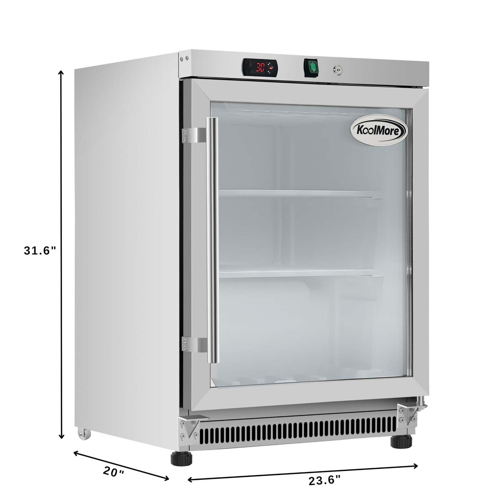 KoolMore 24 in. Commercial Manual Defrost Countertop Display Freezer in White…