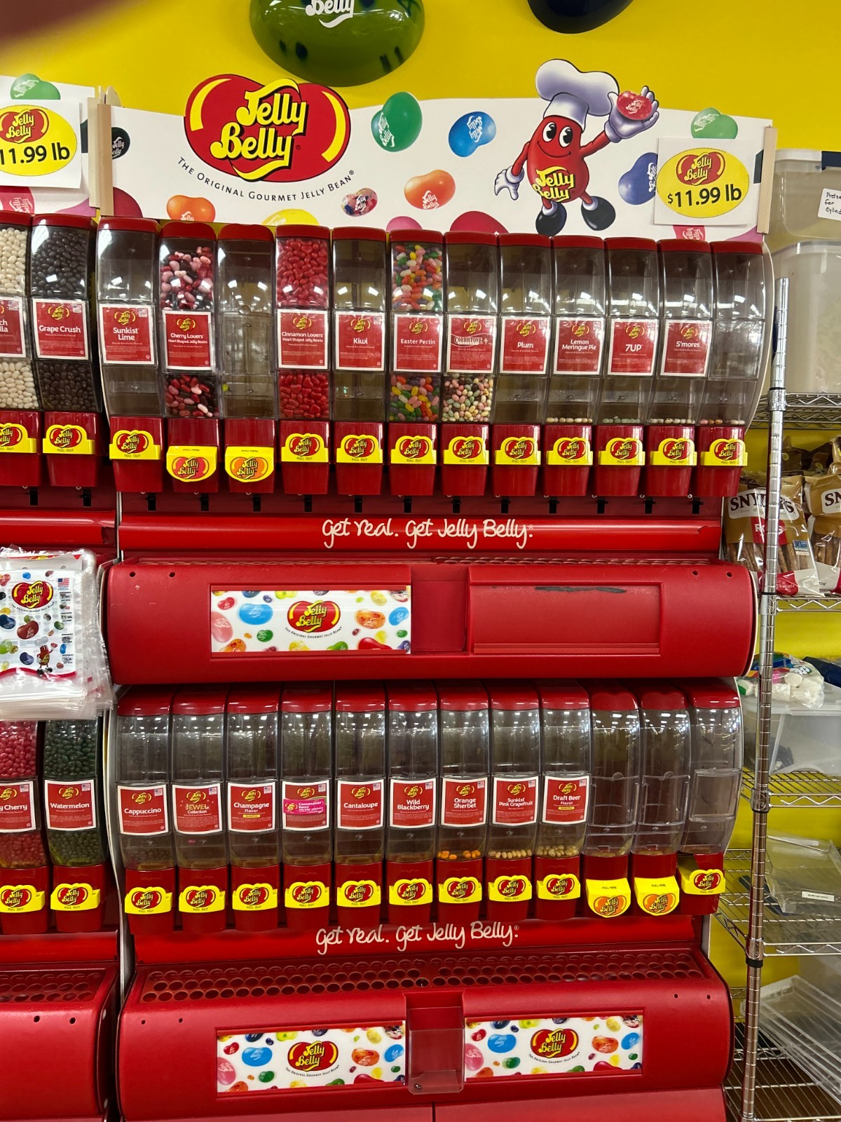 Large Jelly Belly Candy Bean Dispenser Display Rack Store Fixture Retail Display