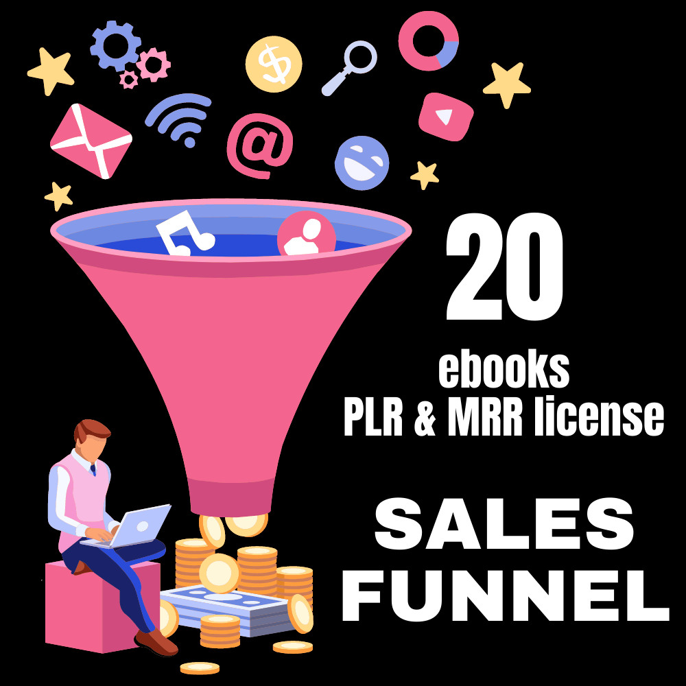 20 eBooks for Sale Funnels in English PLR & MRR License