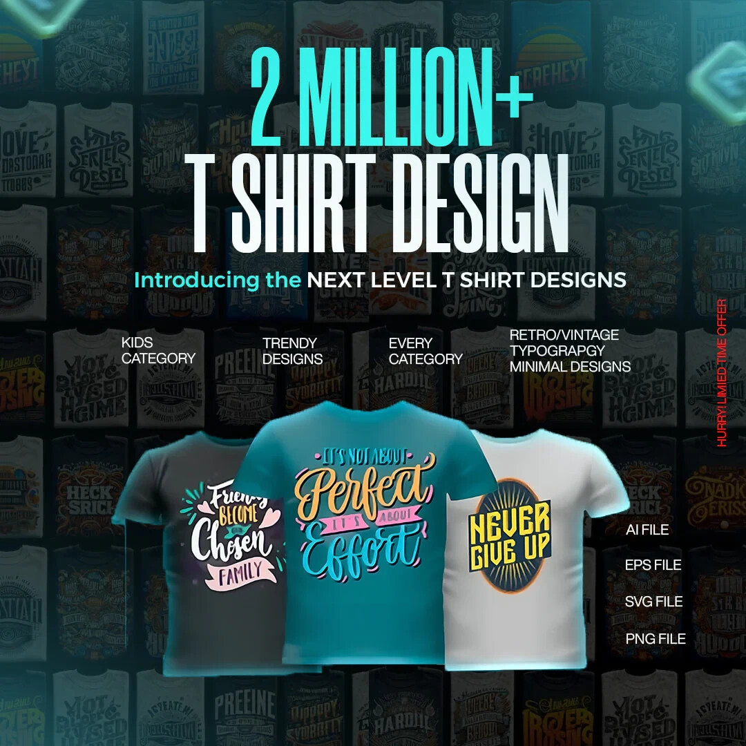 2 Million+ Killer T-Shirt Designs (Instant access within 30 seconds) with Resell