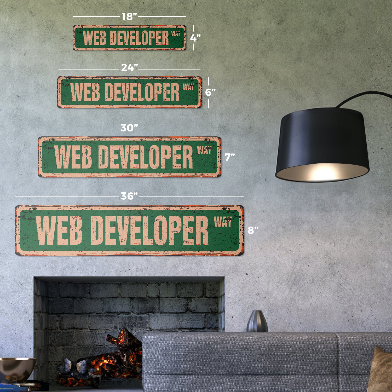 WEB DEVELOPER Vintage Street Sign deDecal website Designer site internet