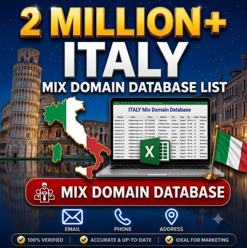 2 Million ITALY Email Database list 2026 | Contact Leads (Excel CSV)