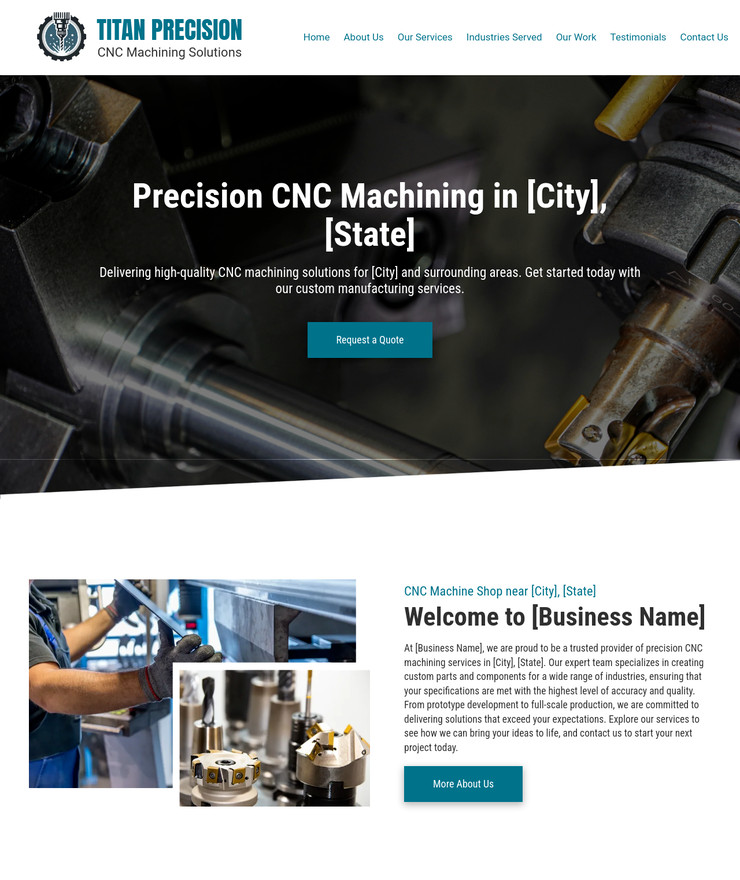 CNC Machine Shop Customized Business Website *SEE FULL DESCRIPTION*