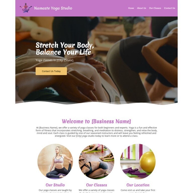 Yoga Customized Business Website *SEE FULL DESCRIPTION*