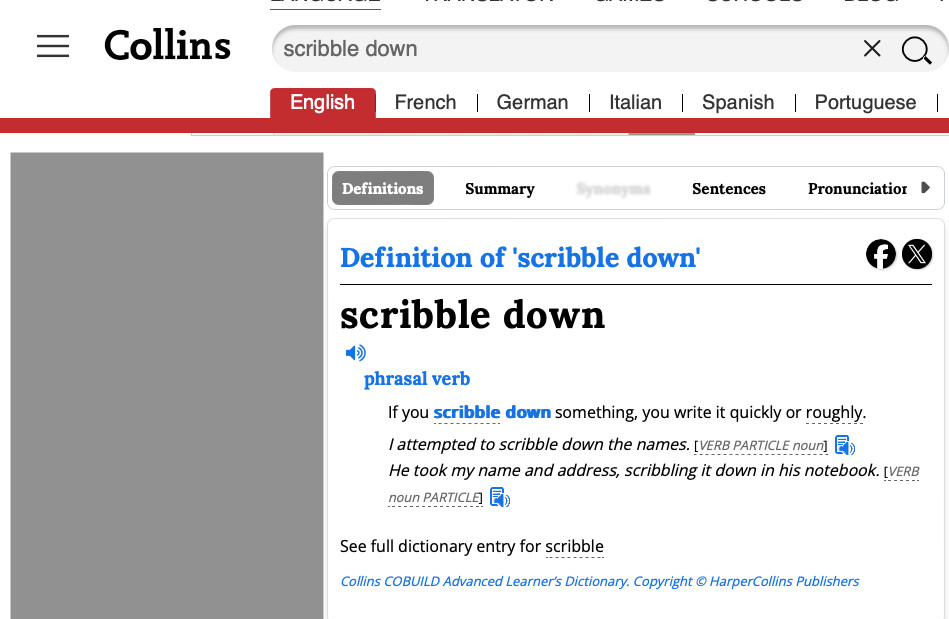ScribbleDown .com BUSINESS DOMAIN NAME FOR SALE. Art Design AI “Dictionary Term”