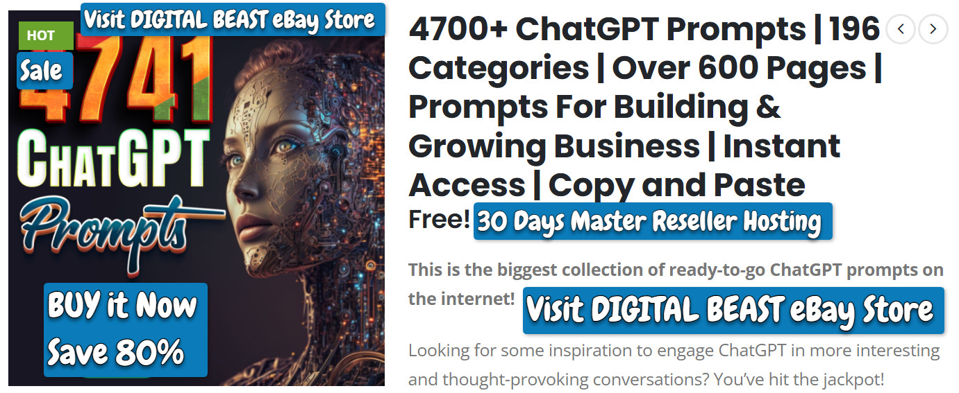 4700 ChatGPT Prompts Your Ai Business Solution w/30 Days FREE Master Hosting