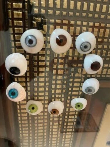 Vintage Human Prosthetic Eye ~ Antique Artificial Mix Eye Set Of 10 Pcs
