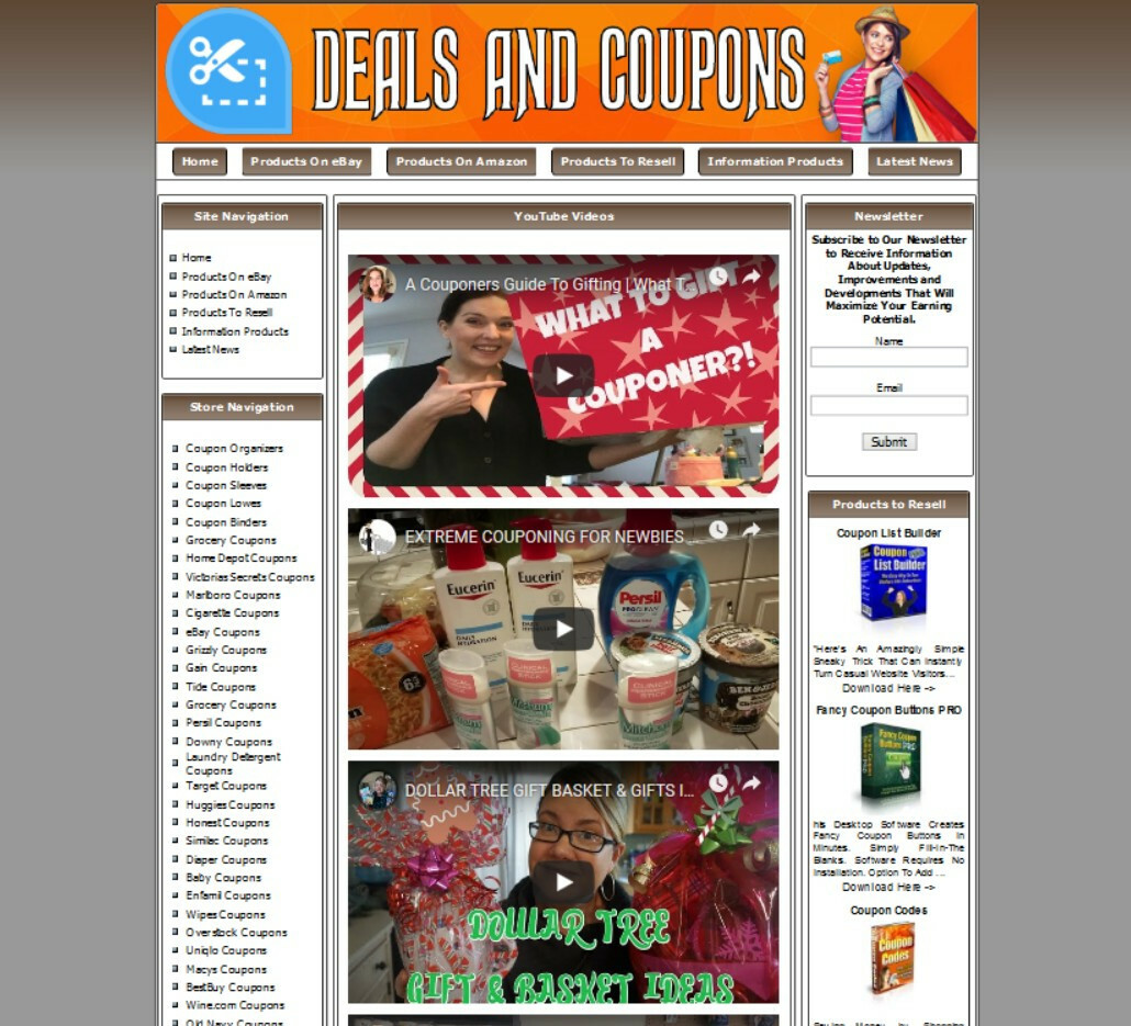 COUPONS Website For Sale. Work at Home Business Opportunity! FREE Domain Name.