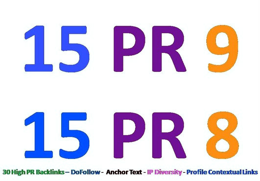30 High PR Backlinks,15 PR9+15 PR8,Contextual,Anchor text,DoFollow. SEO,Traffic.